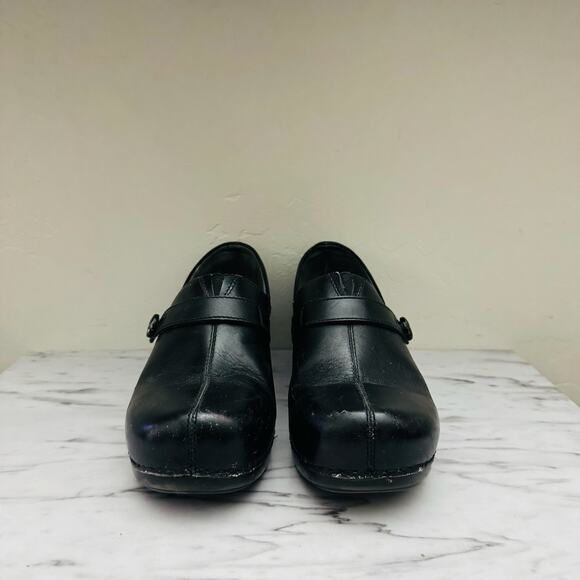 Dansko Solstice Black Leather Slip On Professional Clogs Women’s Size 9.5 - Picture 2 of 11